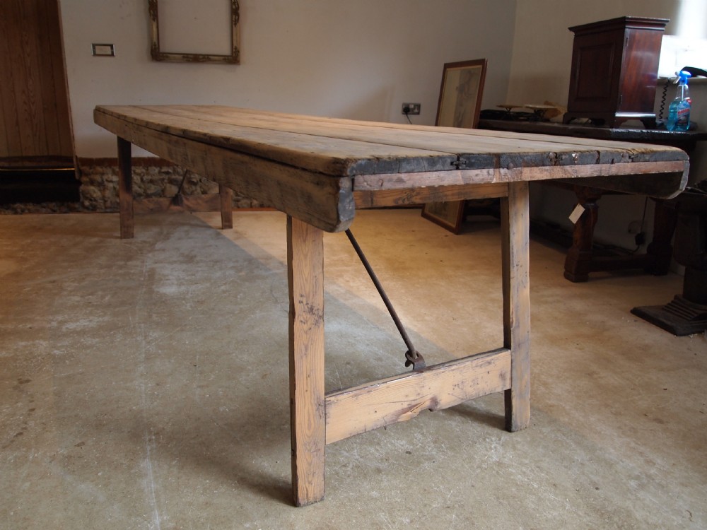 Table stunning French harvest refectory dining farmhouse c1890 View V