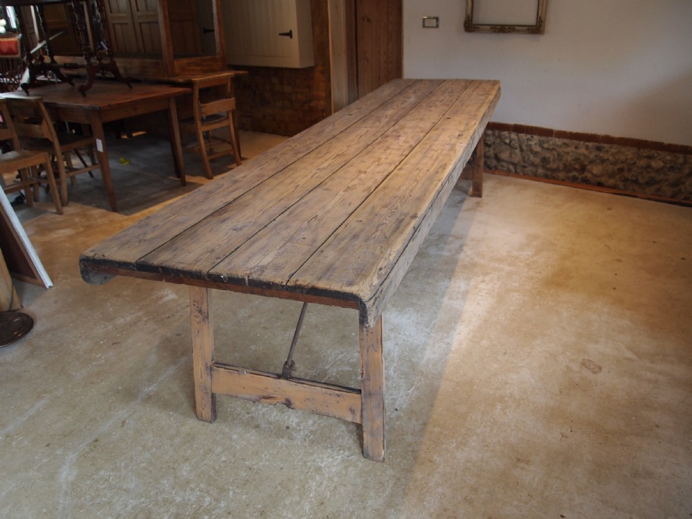 Table stunning French harvest refectory dining farmhouse c1890 View XI