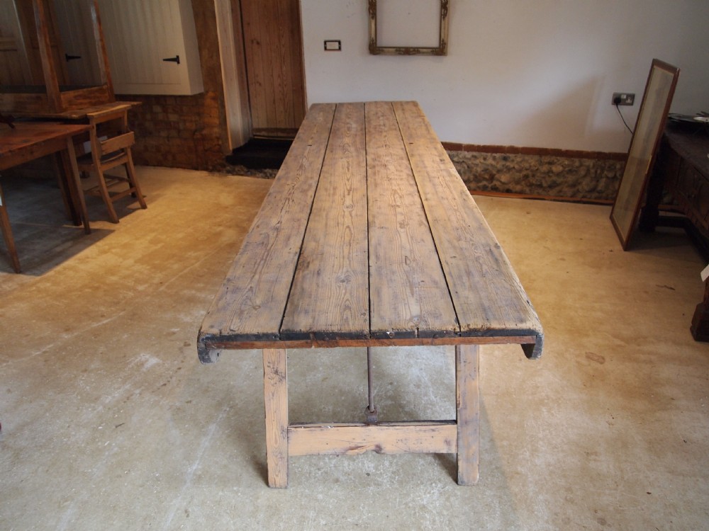 Table stunning French harvest refectory dining farmhouse c1890 View XIII