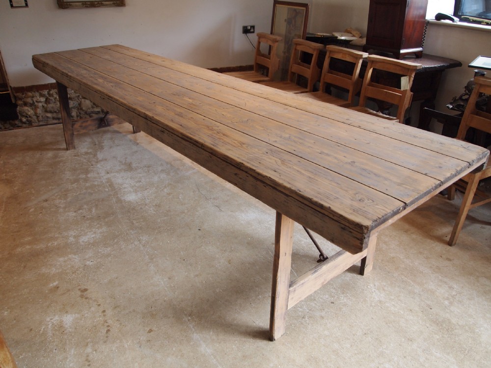 Table stunning French Harvest refectory dining farmhouse c1890