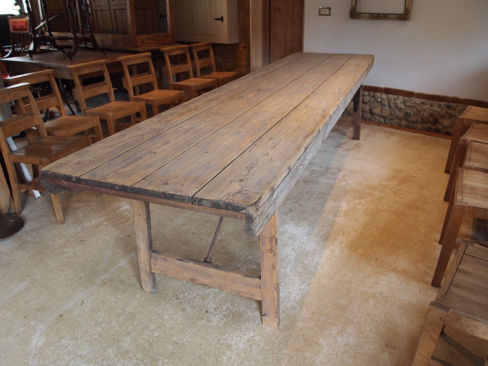 Table stunning French Harvest refectory dining farmhouse c1890 View VII