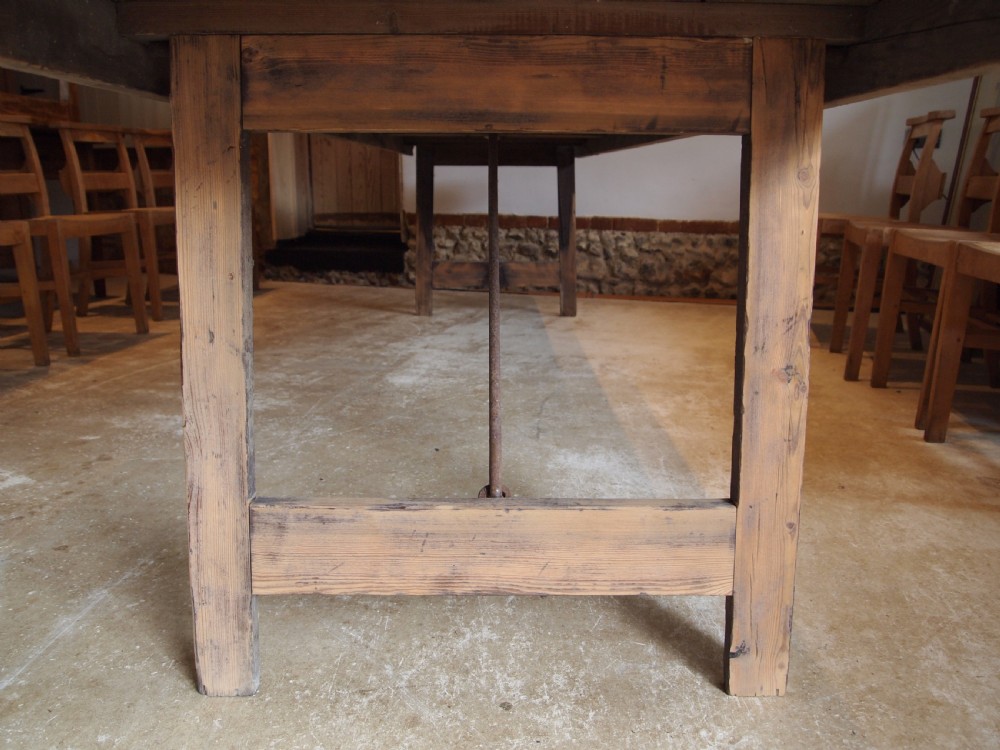 Table stunning French Harvest refectory dining farmhouse c1890 View IX