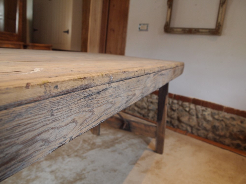 Table stunning French Harvest refectory dining farmhouse c1890 View X