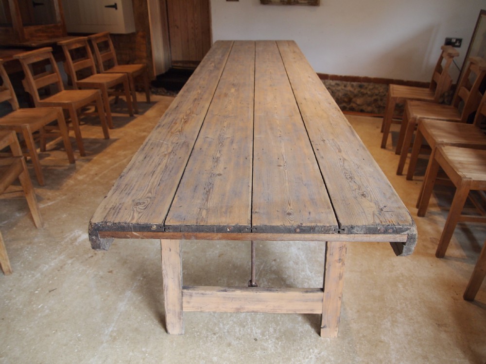 Table stunning French Harvest refectory dining farmhouse c1890 View XIV
