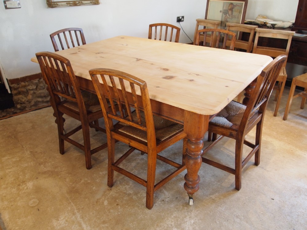Table Victorian Refectory farmhouse scrub top dining table c1880 View VI