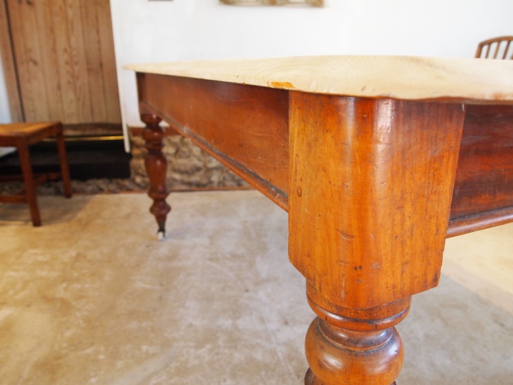Table Victorian Refectory farmhouse scrub top dining table c1880 View VII