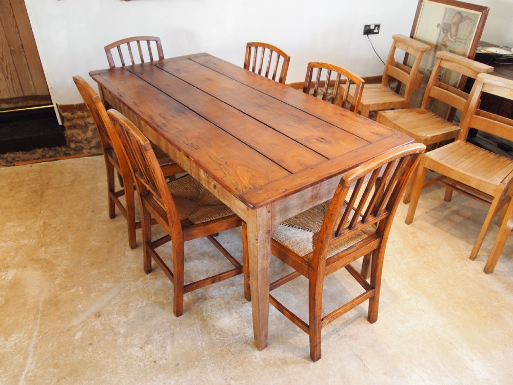 Table French Cherry refectory dining Farmhouse c1840