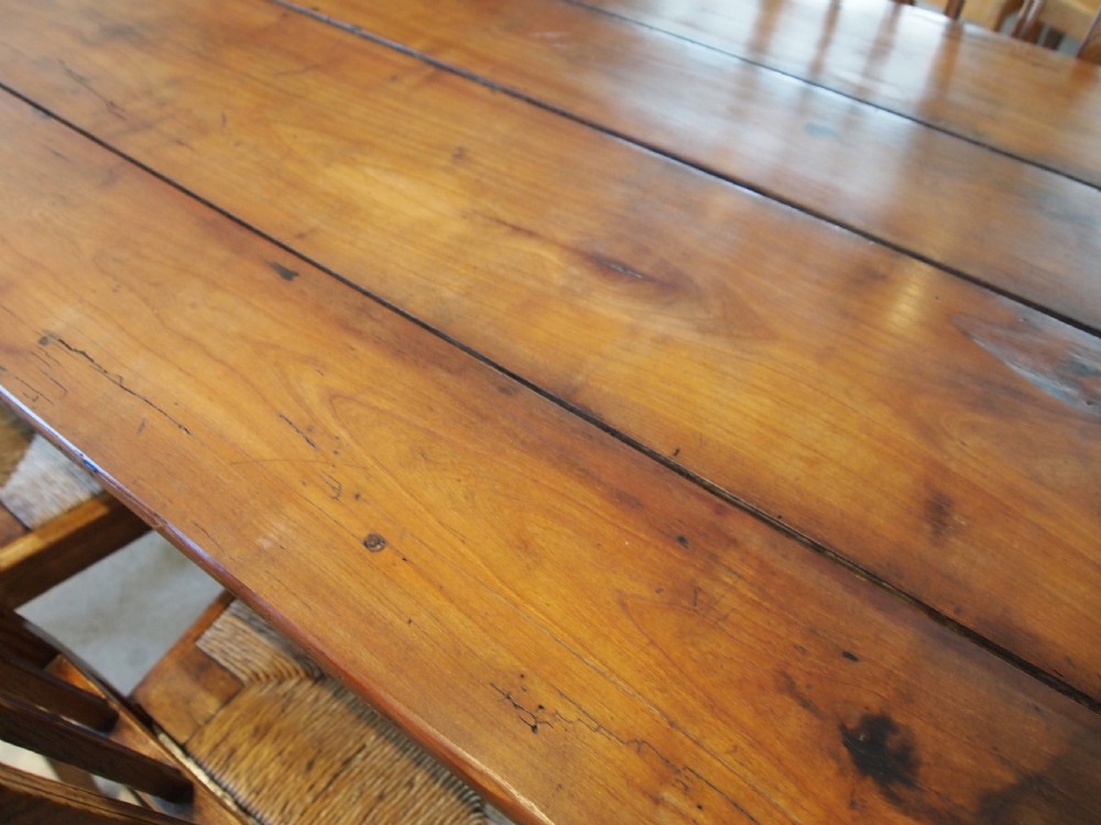 Table French Cherry refectory dining Farmhouse c1840 View IV