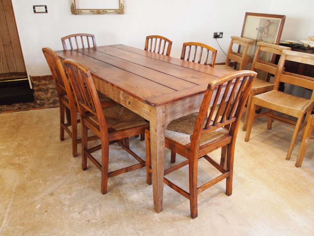 Table French Cherry refectory dining Farmhouse c1840 View V