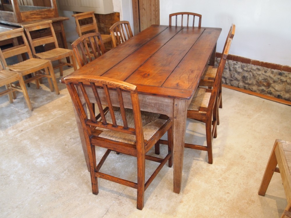 Table French Cherry refectory dining Farmhouse c1840 View VI