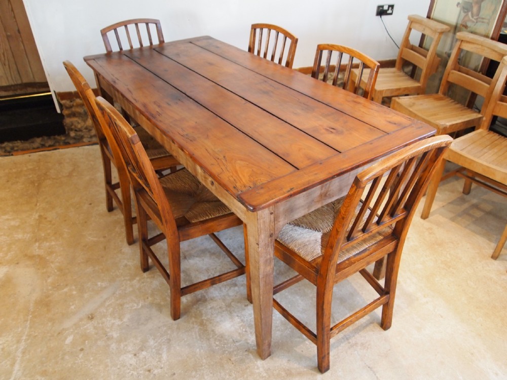 Table French Cherry refectory dining Farmhouse c1840 View VII
