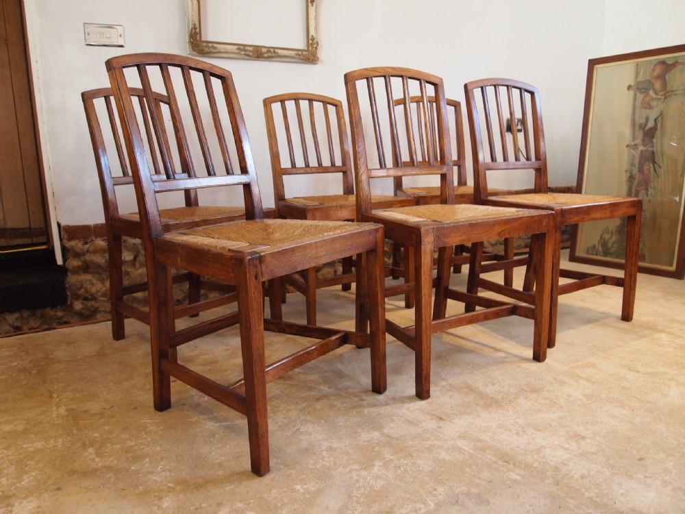 Chairs outstanding set of 6 Elm dining chairs kitchen George IV c1820 View V