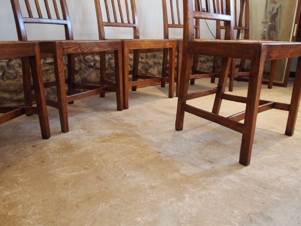 Chairs outstanding set of 6 Elm dining chairs kitchen George IV c1820 View VIII