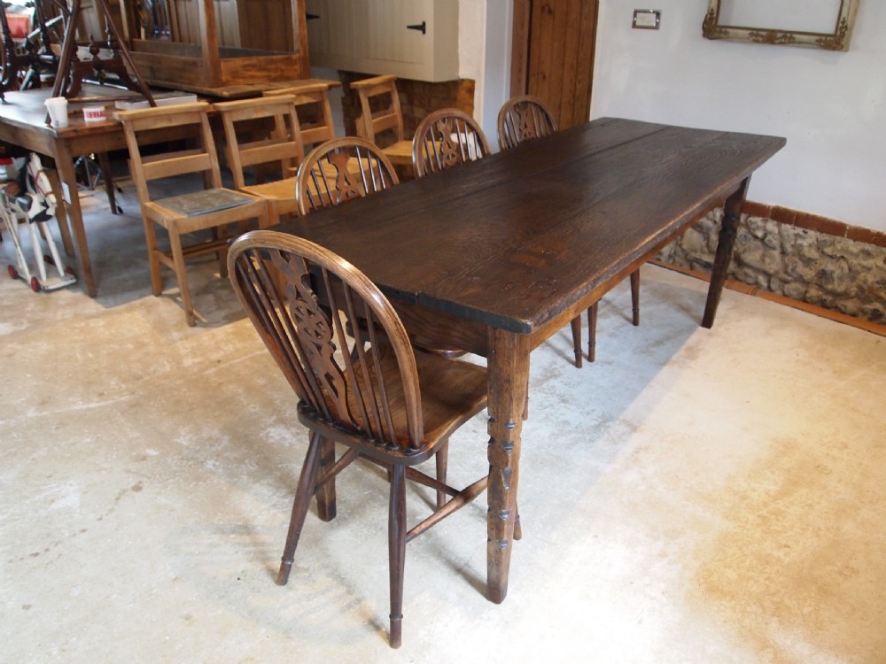 Table refectory dining Oak George III c1780 View XI