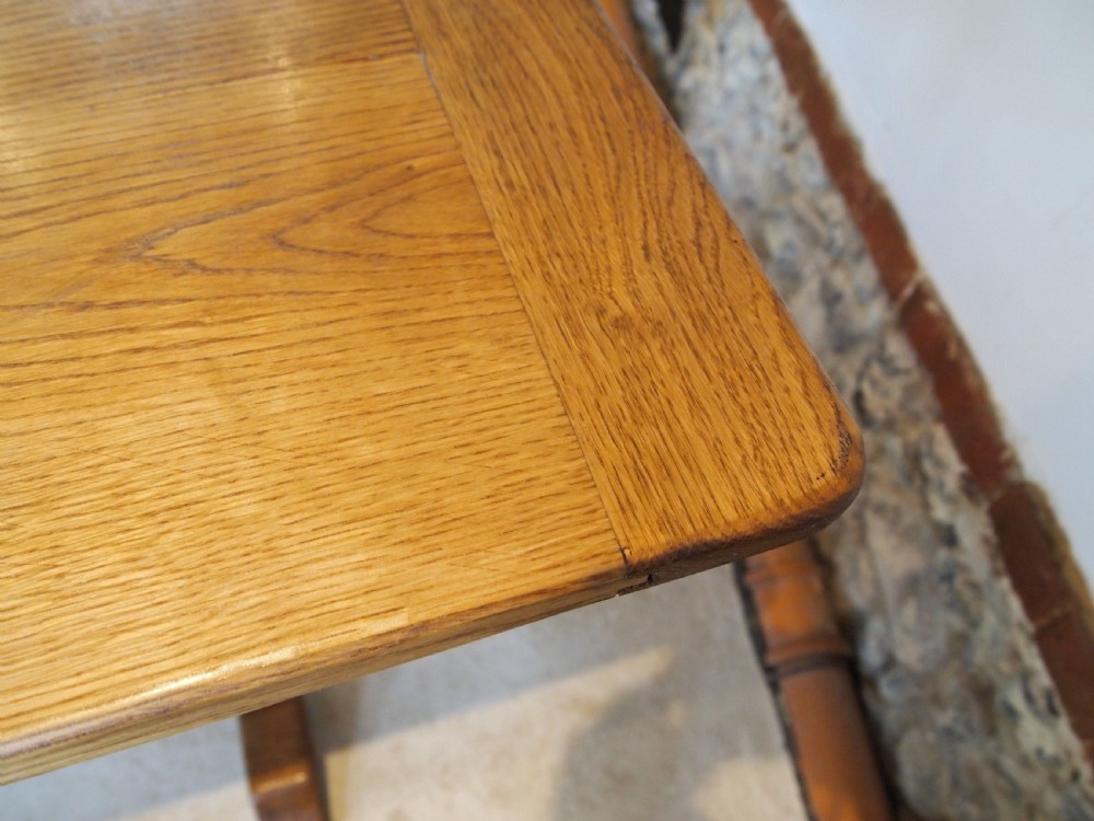 Table Arts and Crafts Oak Heals refectory dining Abbotts Bromley school c1910 View IV