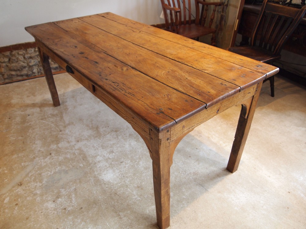 Table rare solid Elm refectory farmhouse dining George III c1790