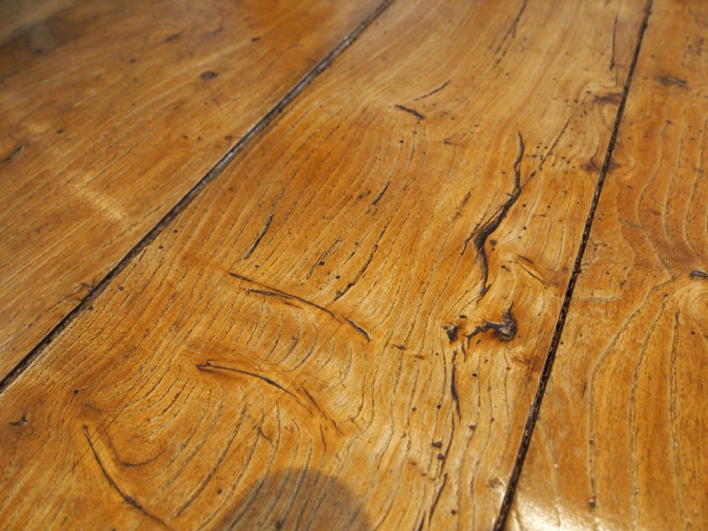 Table rare solid Elm refectory farmhouse dining George III c1790 View VIII