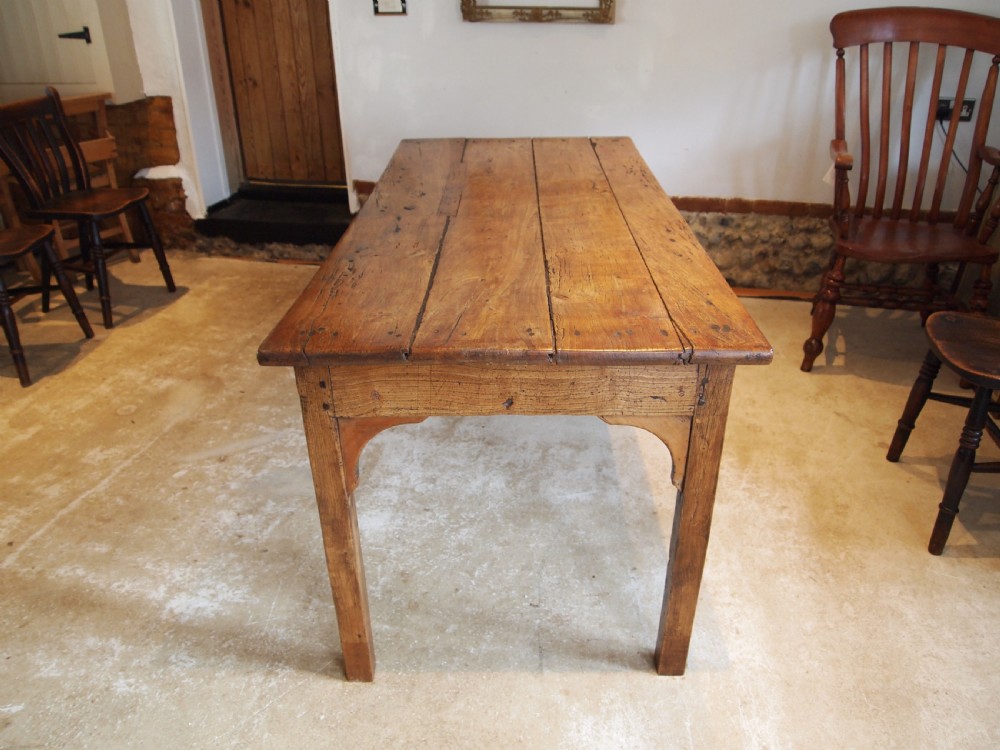 Table rare solid Elm refectory farmhouse dining George III c1790 View X
