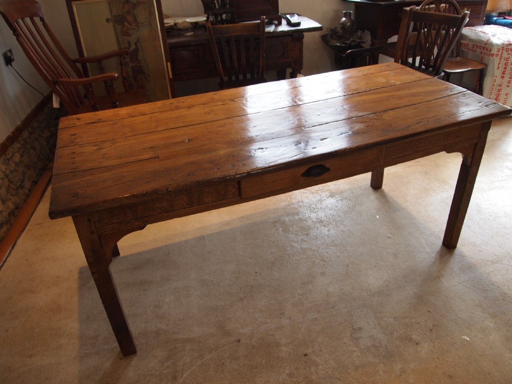 Table rare solid Elm refectory farmhouse dining George III c1790 View XII