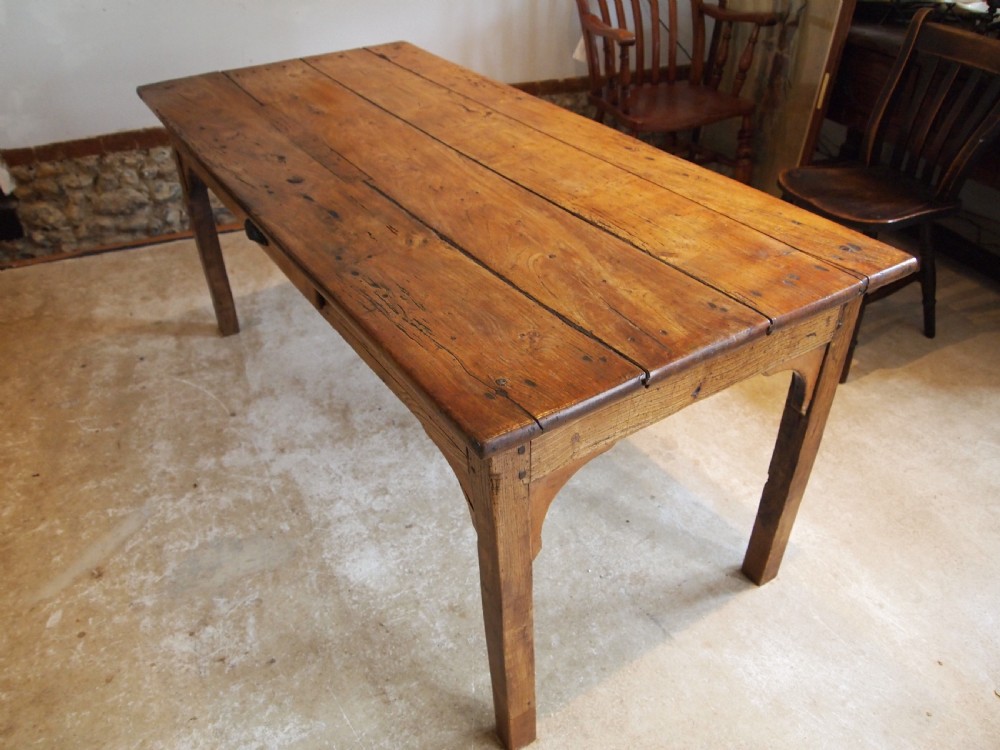 Table rare solid Elm refectory farmhouse dining George III c1790 View XIII