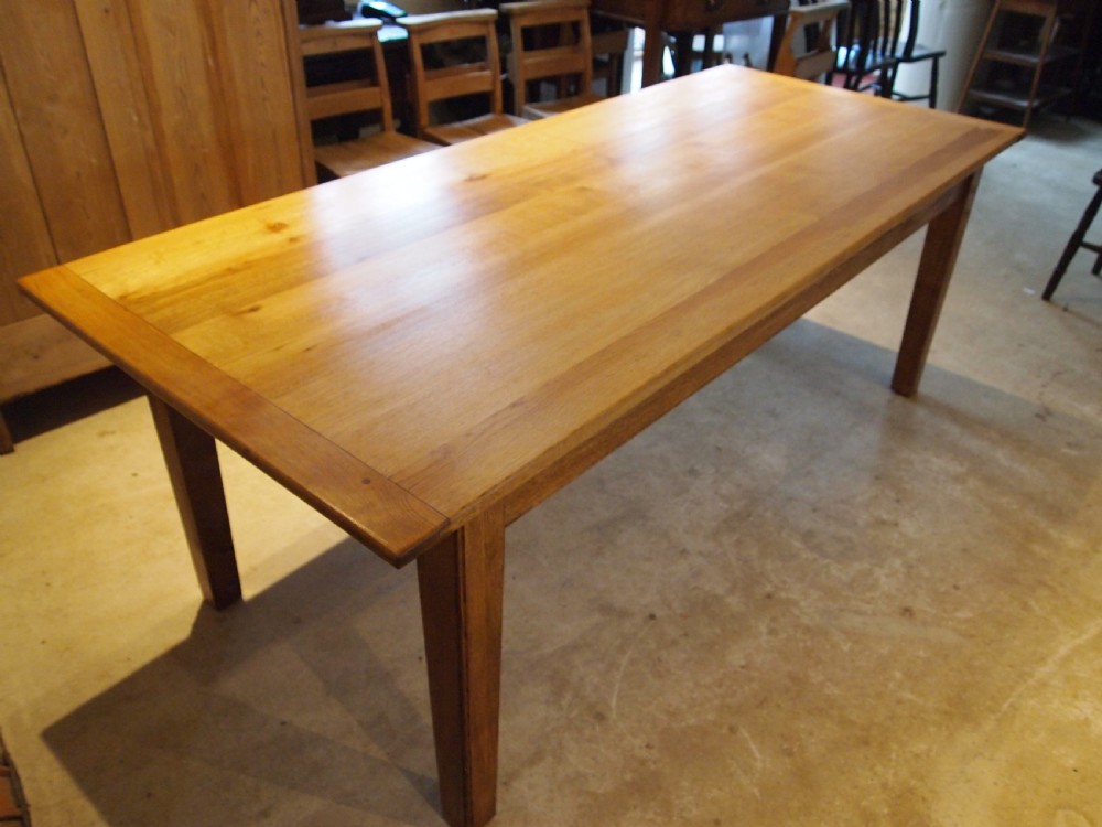Table refectory dining Oak farmhouse Edwardian c1910 View II