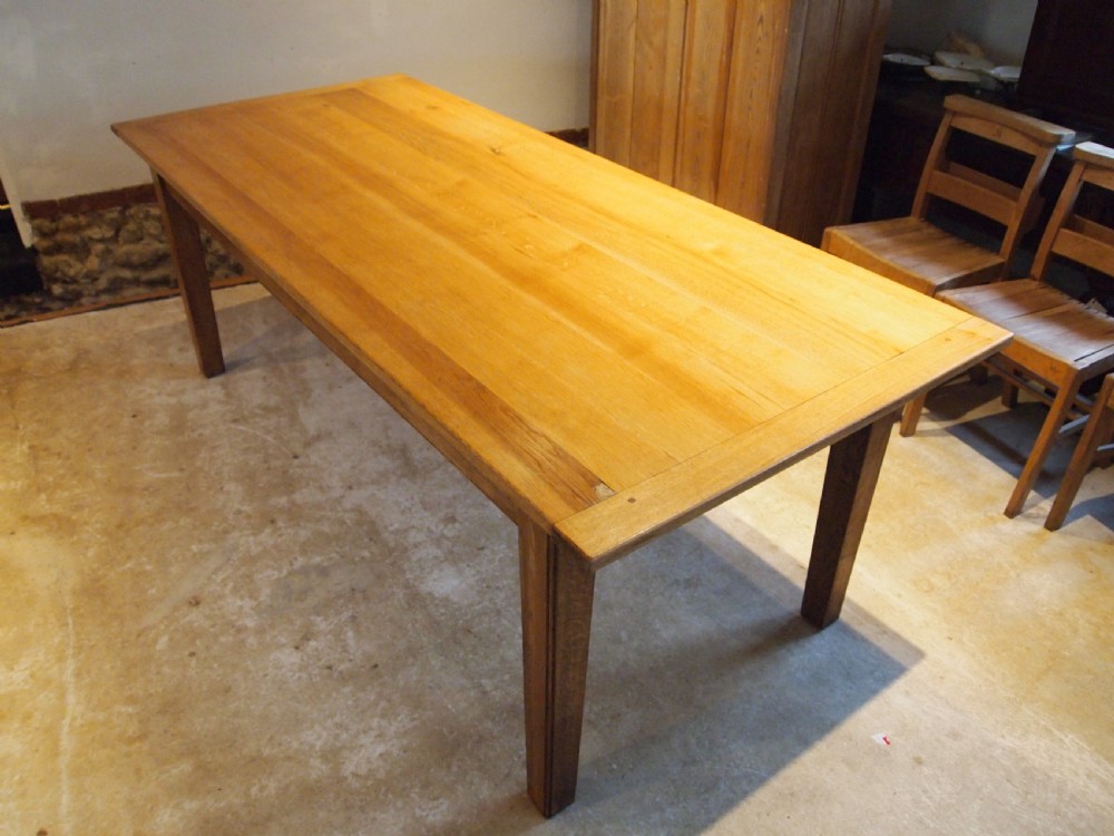 Table refectory dining Oak farmhouse Edwardian c1910 View IV