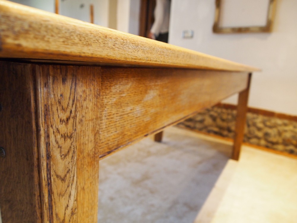 Table refectory dining Oak farmhouse Edwardian c1910 View V