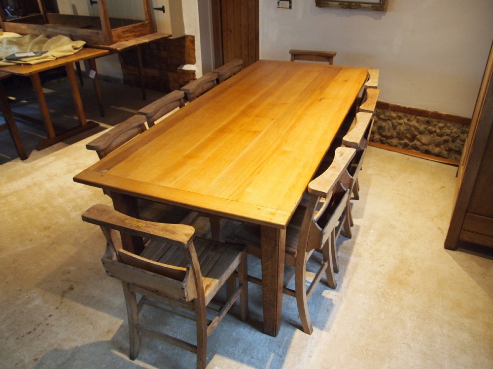 Table refectory dining Oak farmhouse Edwardian c1910 View VII