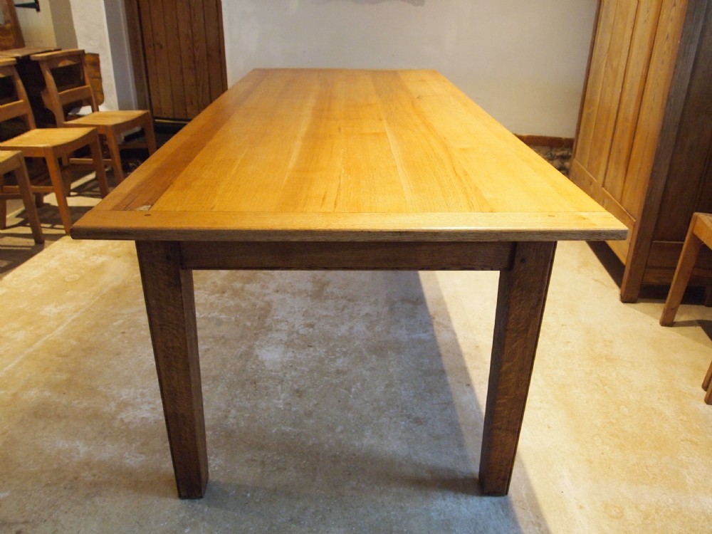 Table refectory dining Oak farmhouse Edwardian c1910 View VIII