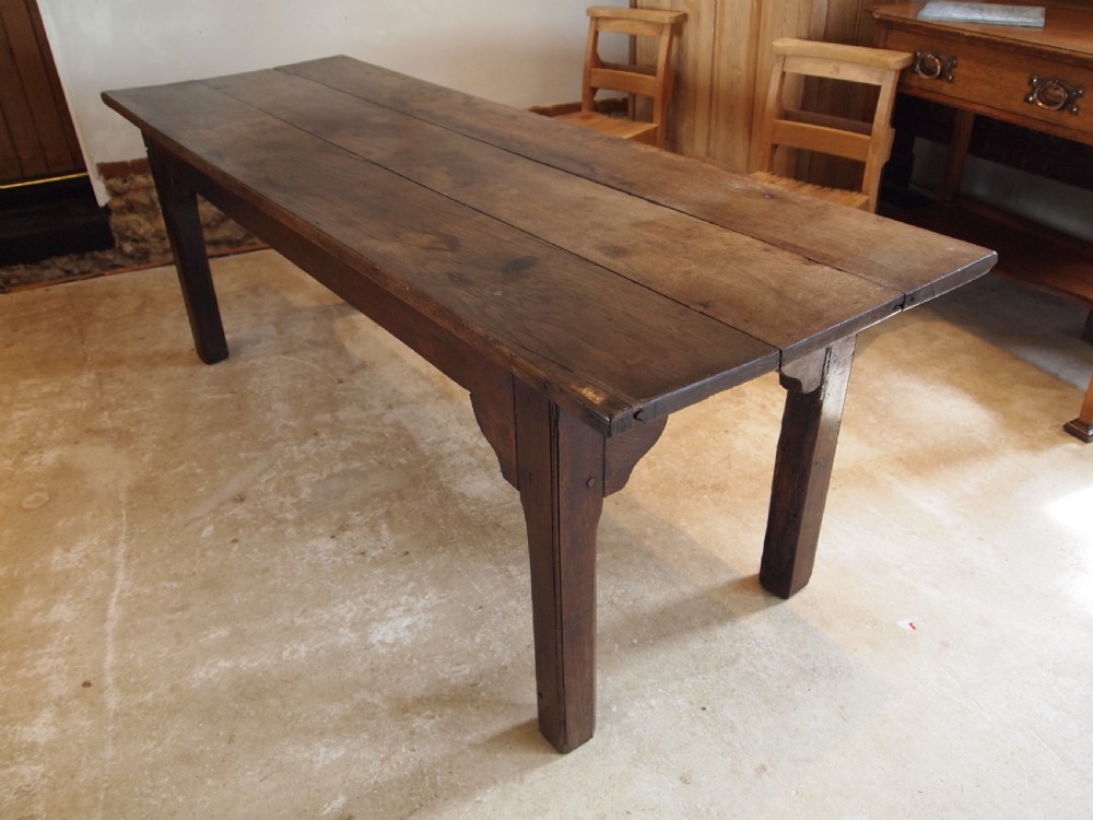 Table rare George II Oak refectory dining seats 8 c1750