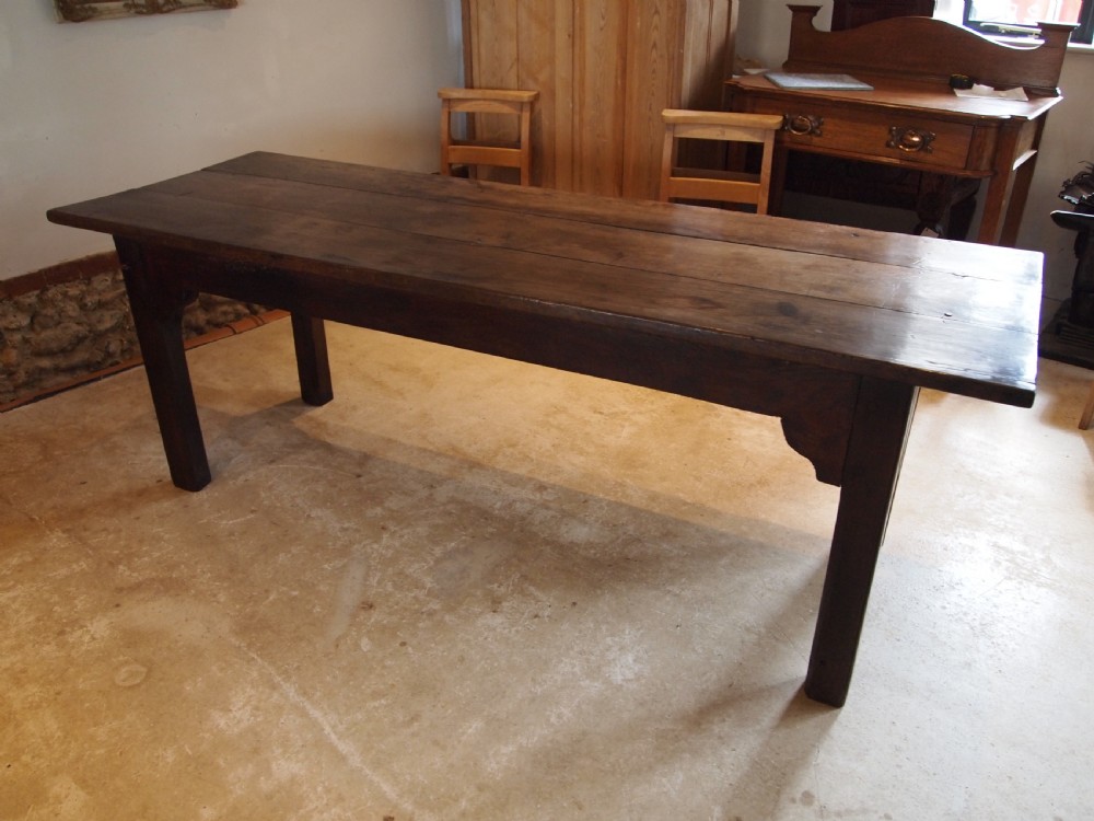 Table rare George II Oak refectory dining seats 8 c1750 View III
