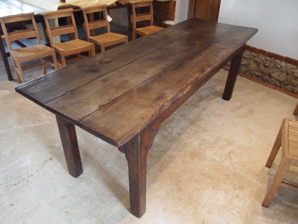 Table rare George II Oak refectory dining seats 8 c1750 View VI