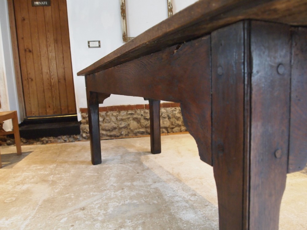 Table rare George II Oak refectory dining seats 8 c1750 View VII