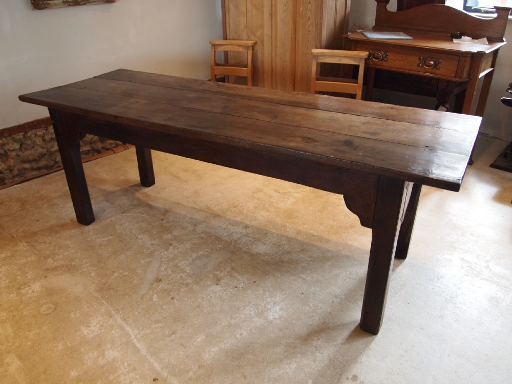 Table rare George II Oak refectory dining seats 8 c1750 View IX