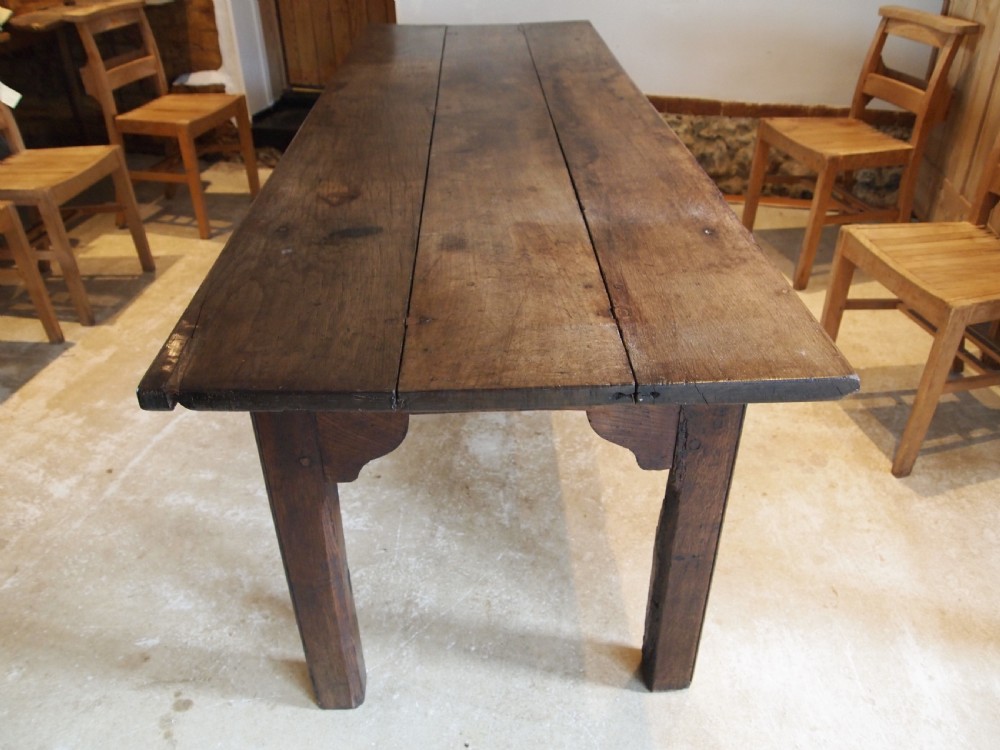Table rare George II Oak refectory dining seats 8 c1750 View X
