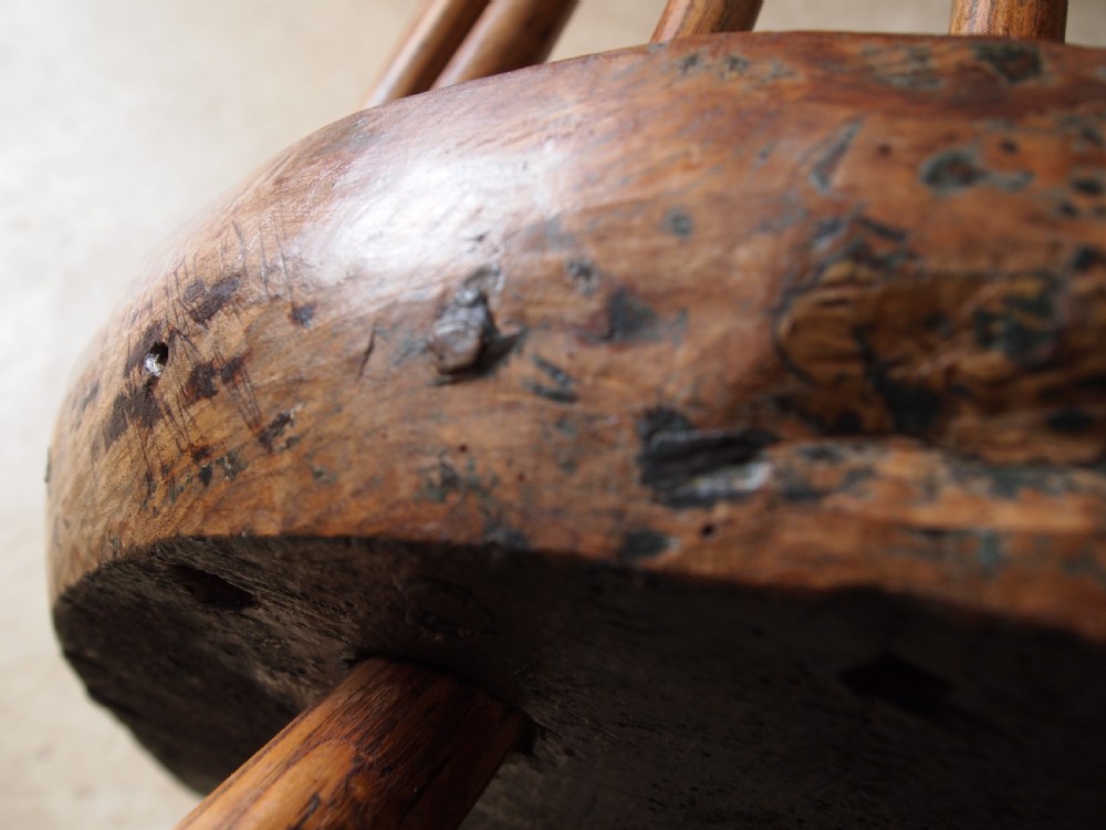 Chair Windsor rare Ash Elm West country primitive c1770 View VIII