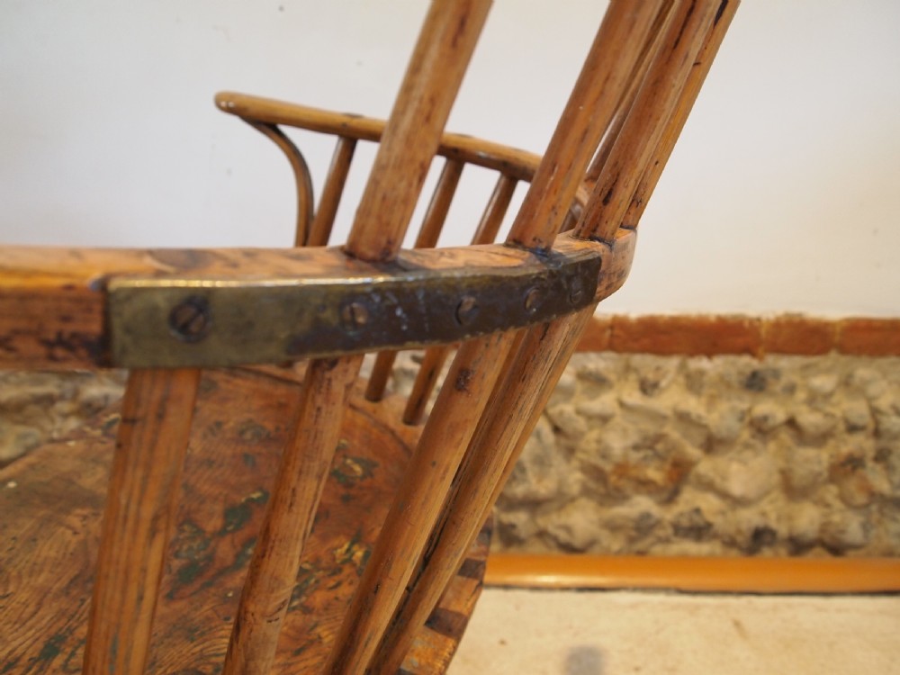 Chair Windsor rare Ash Elm West country primitive c1770 View IX