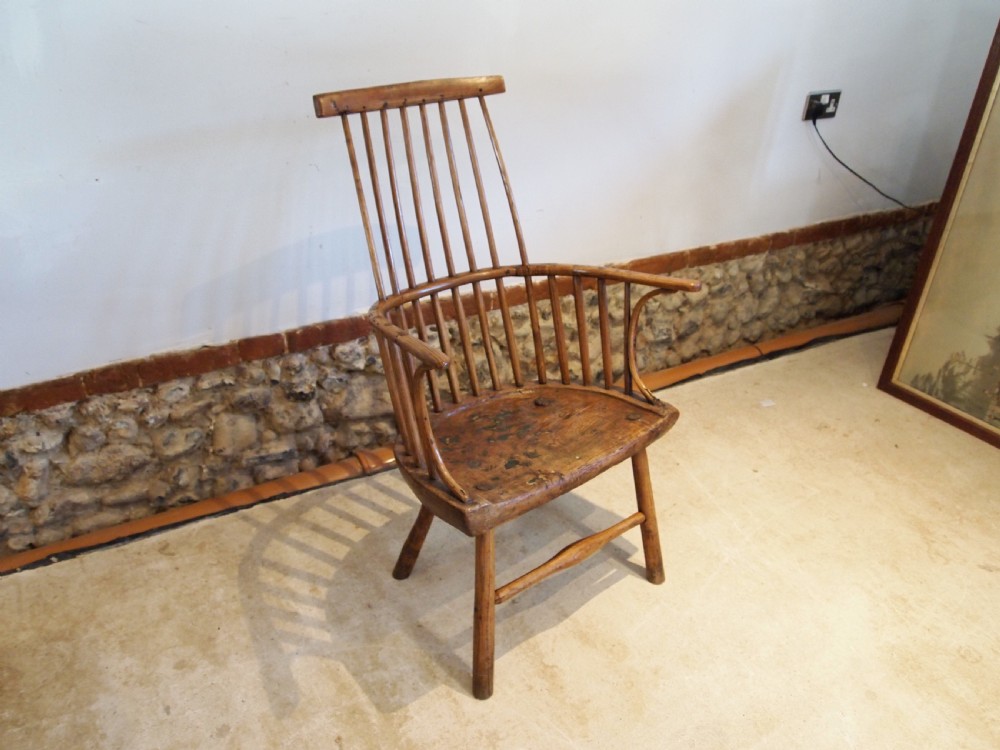 Chair Windsor rare Ash Elm West country primitive c1770 View XI