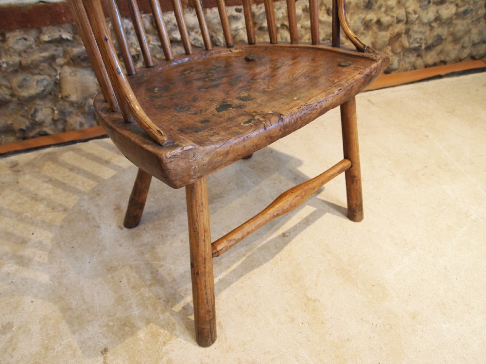 Chair Windsor rare Ash Elm West country primitive c1770 View XIII