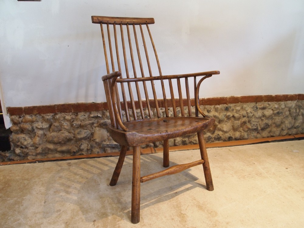 Chair Windsor rare Ash Elm West country primitive c1770 View XV