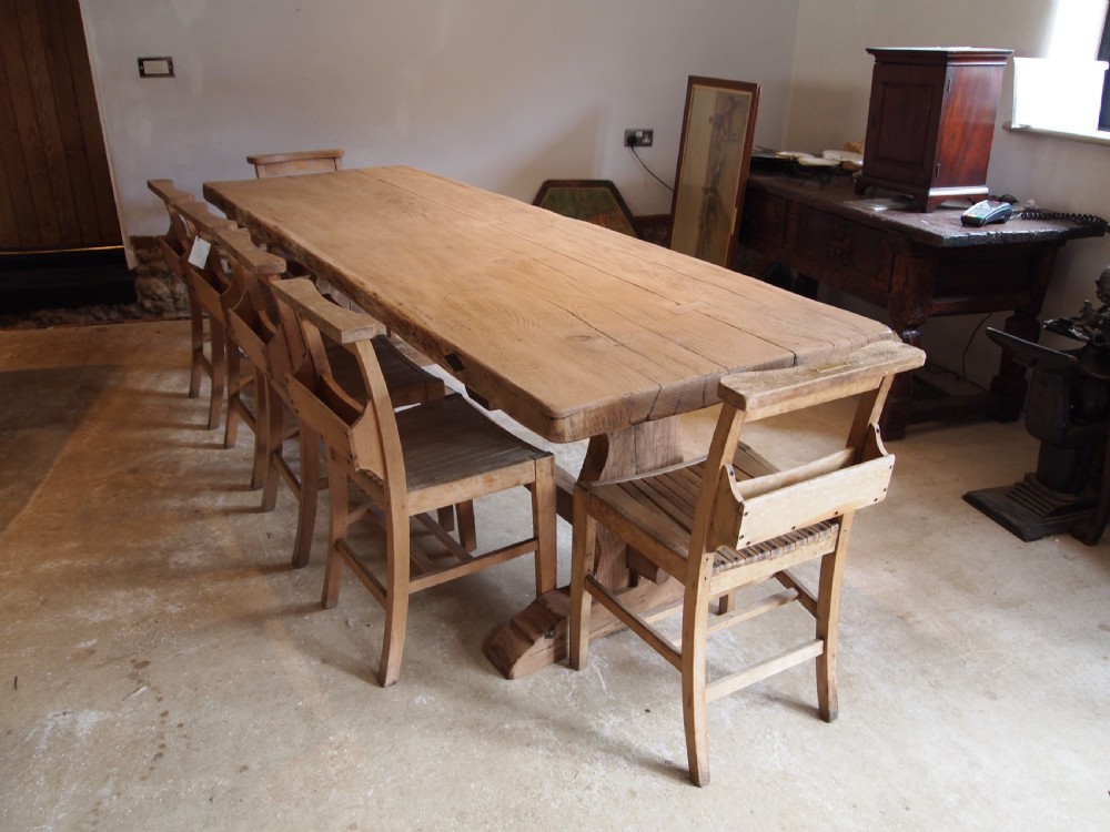 Table stunning Breton French Oak refectory farmhouse dining c1850 View II