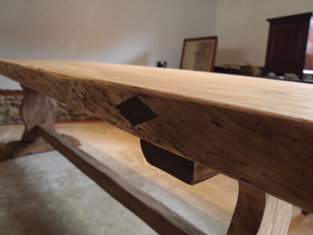 Table stunning Breton French Oak refectory farmhouse dining c1850 View IV