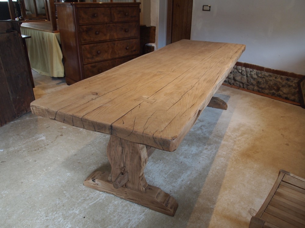 Table stunning Breton French Oak refectory farmhouse dining c1850 View VIII