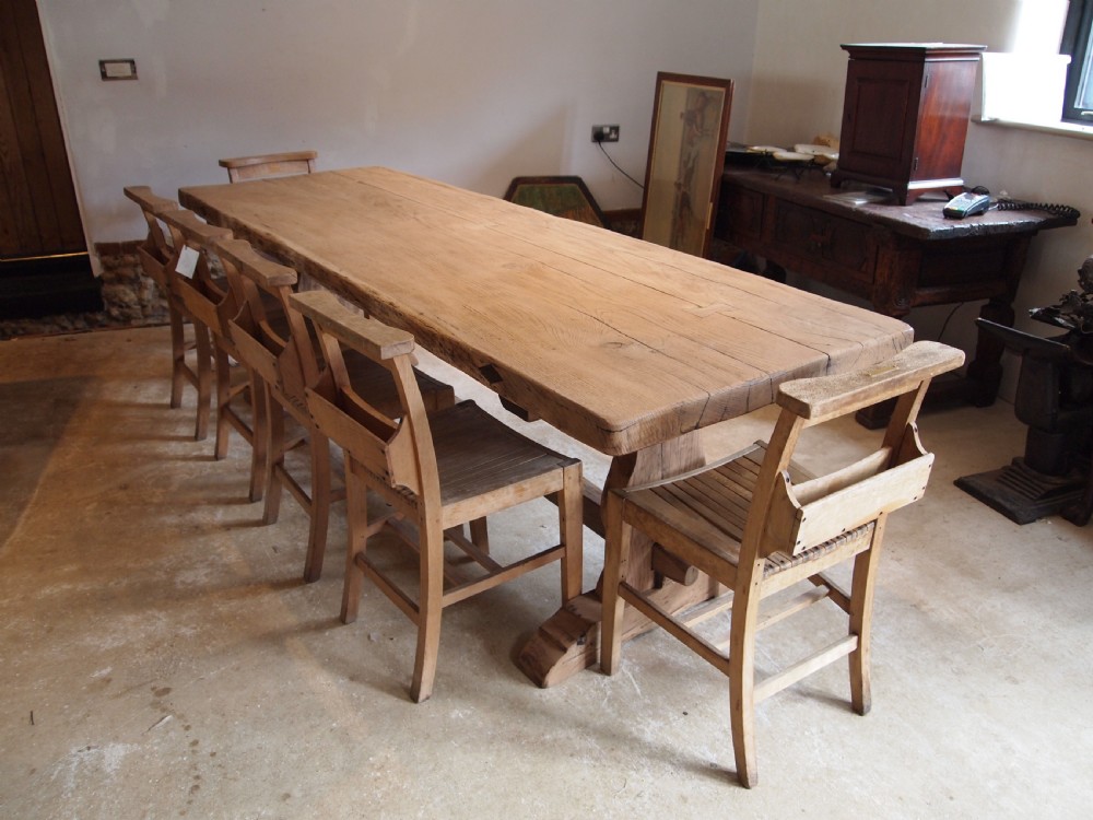 Table stunning Breton French Oak refectory farmhouse dining c1850 View XV
