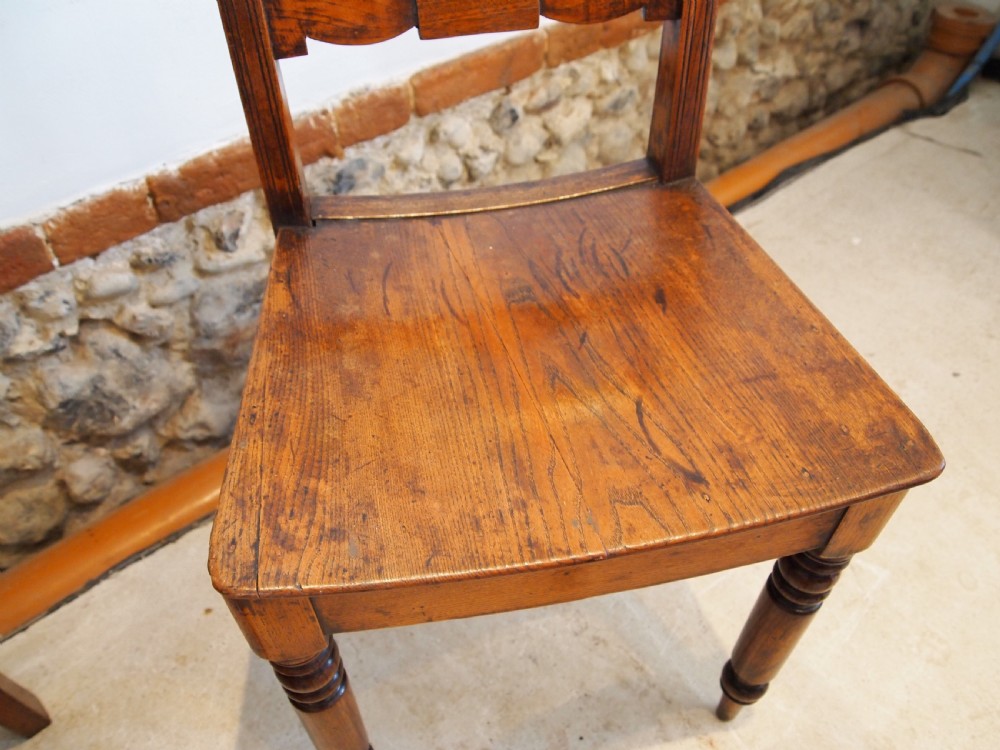 Chairs rare set of six East Anglian bar back solid Elm dining chairs c1820 View VI