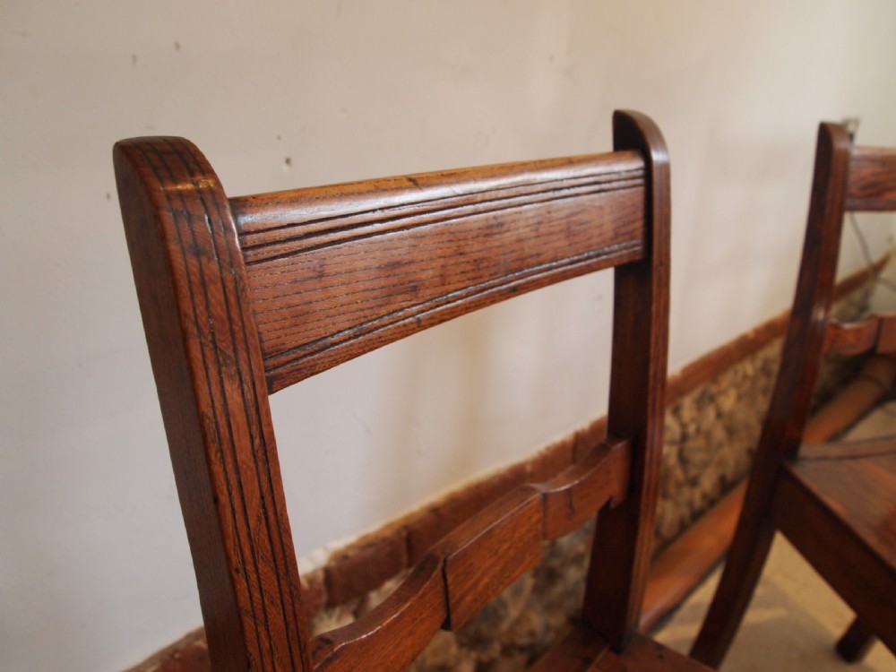 Chairs rare set of six East Anglian bar back solid Elm dining chairs c1820 View XI