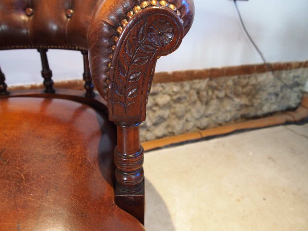 Chairs rare pair of early Victorian Mahogany desk or library chairs c1850 View V