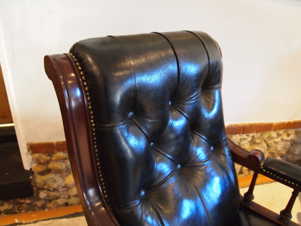 Chairs fine rare stunning pair of Victorian library armchairs c1870 View XII