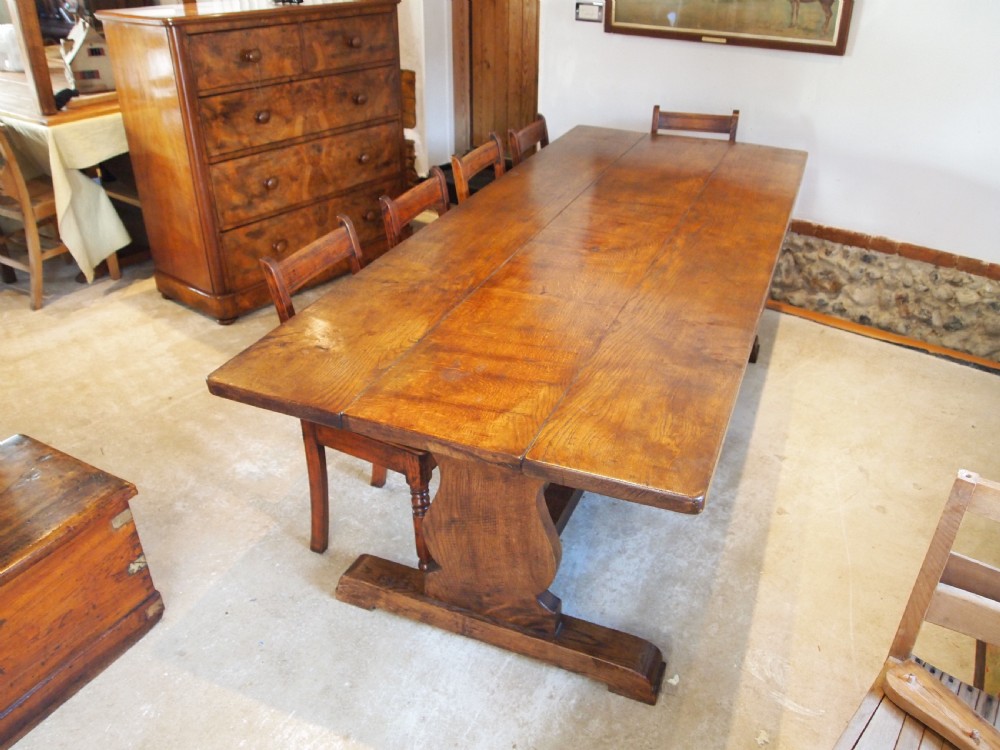 Table refectory farmhouse Oak seats 10 c1920 View V