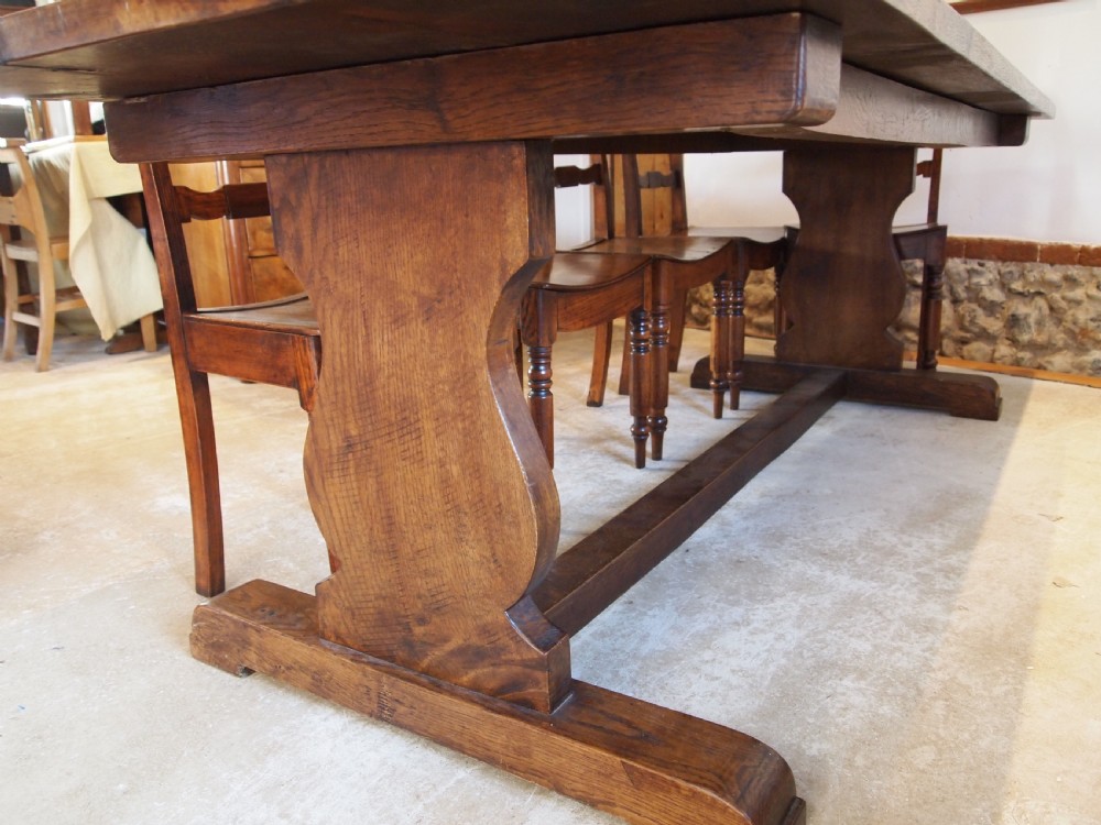 Table refectory farmhouse Oak seats 10 c1920 View VI